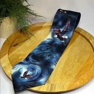 Gospitality Christian Bible Verse Isaiah Elegant Blue Eagle Design Tie swansonic